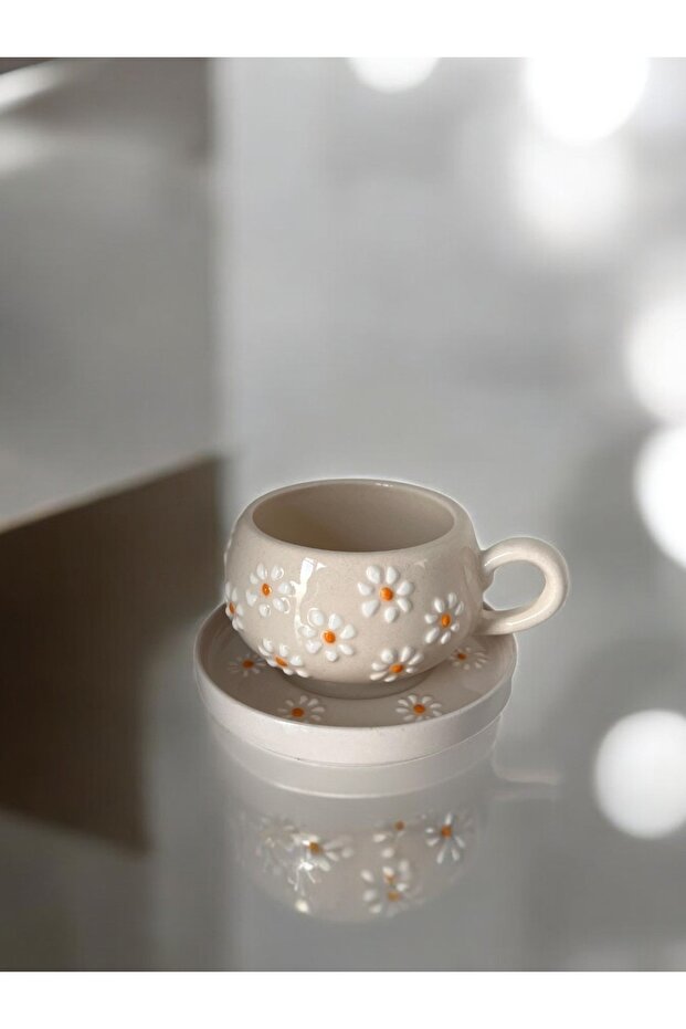 Daisy Patterned Cup/Mug with Plate - 3