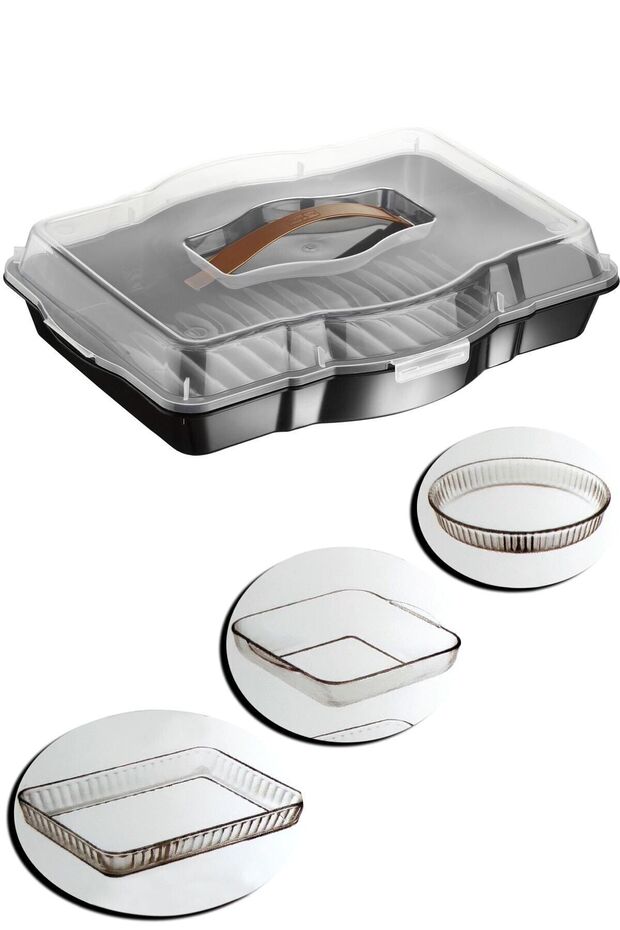 Pyrex Storage Dumpling Carrying Container Rectangular Square Round Cake And Cake Storage Container Presentation Tray - 6