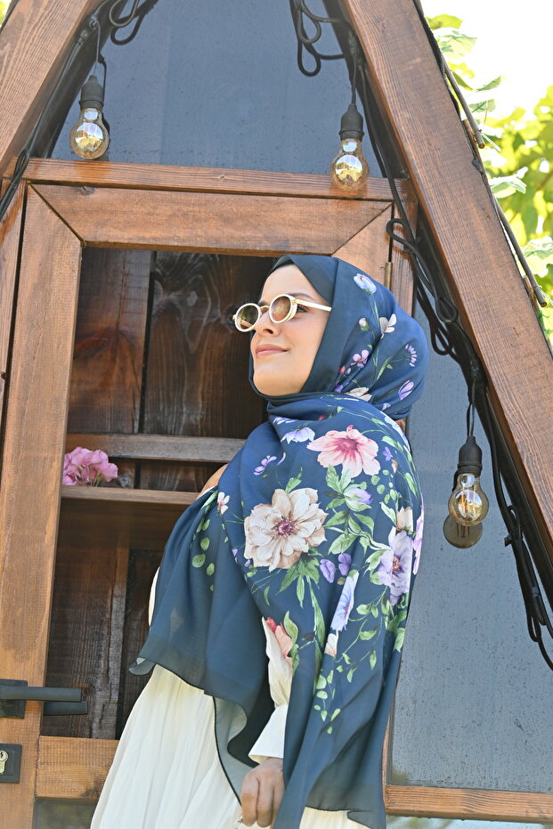 شال بنمط زهري - 4