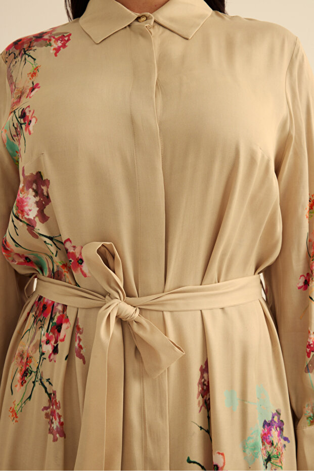 فستان فيسكون منقوش بالزهور - 5