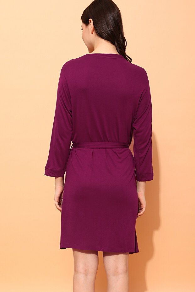Chic Basic Robe in Wine color- Viscose - 3