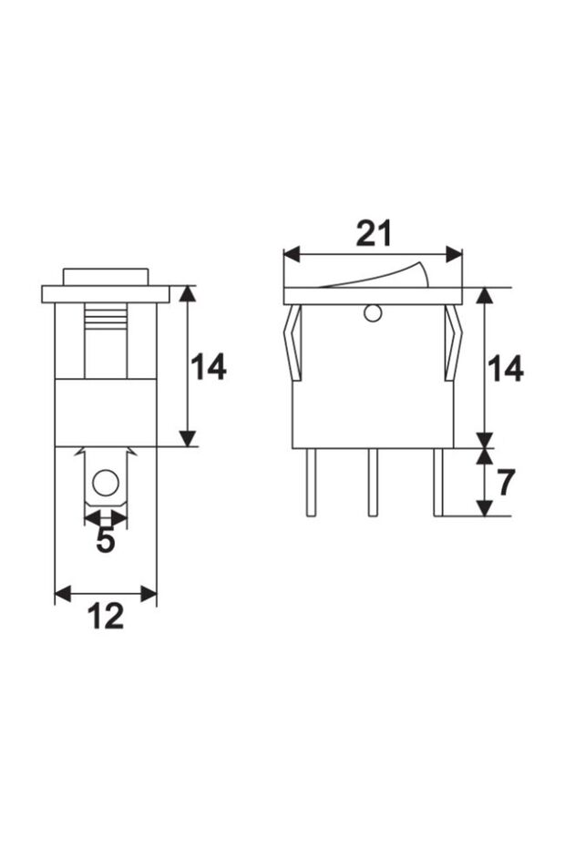Interupator basculant 1 circuit 15A-12VDC OFF-ON, cu LED verde - 2