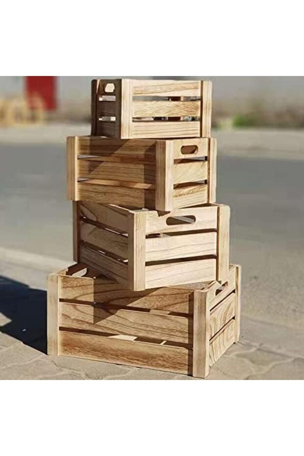 FFD Wooden Storage Box Solid Wood Four in One Extra Large Wooden Create Rustic Farmhouse Style