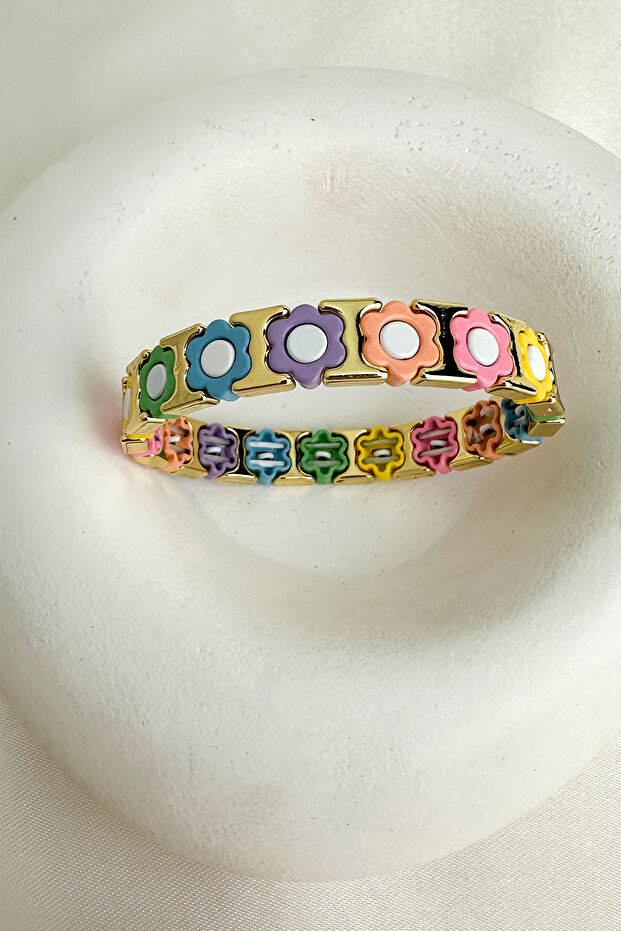 Flower Pattern Row Special Series Rubber Bracelet - 2