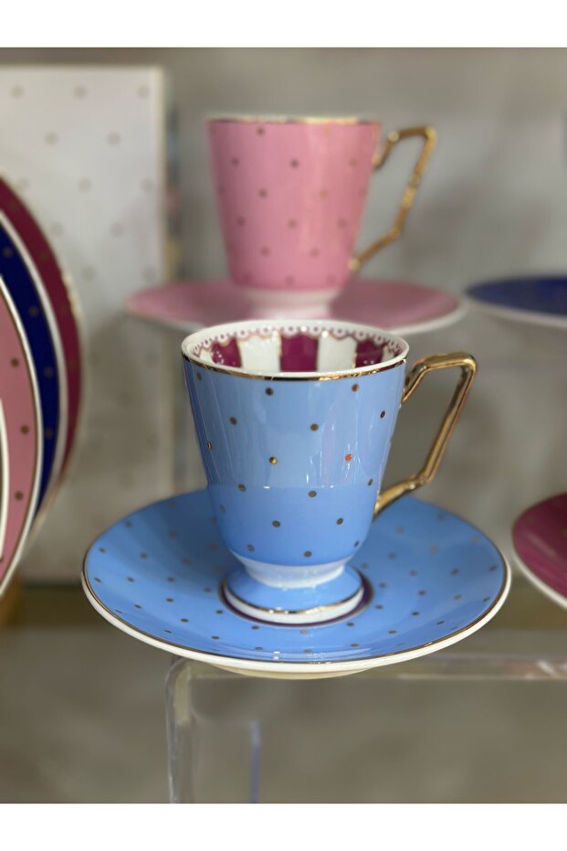 طقم فناجين قهوة موديل جديد منقط - 4