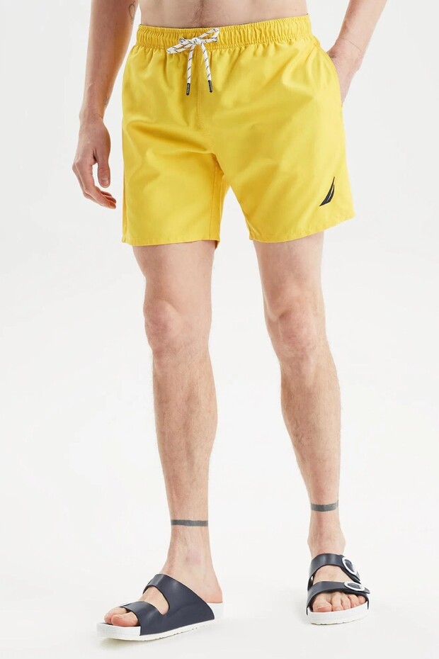 Erkek Standrat Fit Şort Mayo Sarı - 1