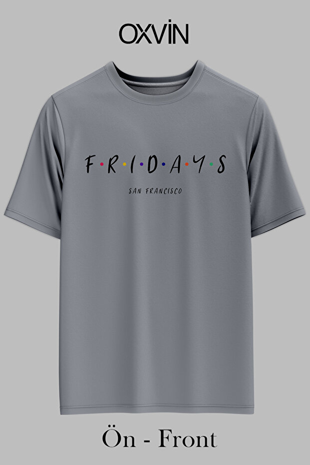 Fridays Printed Parody Oversize Unisex T-Shirt (Loose Fit)