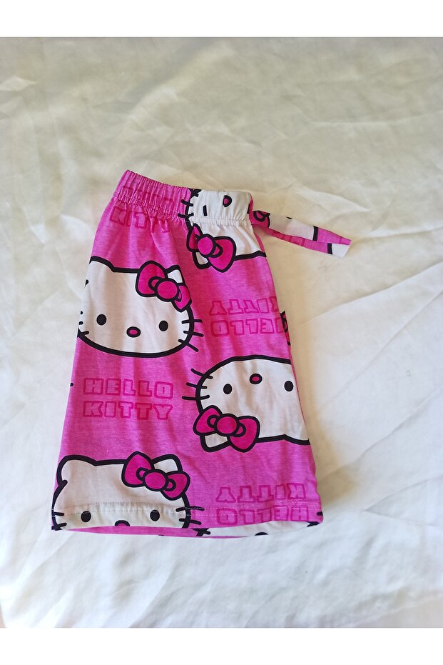 Beli Lastikli Desenli Şort Pijama - 2