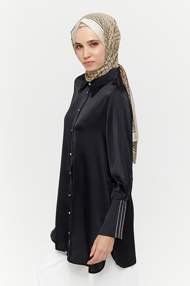 Sıra Taşlı Krep Tunik - 3