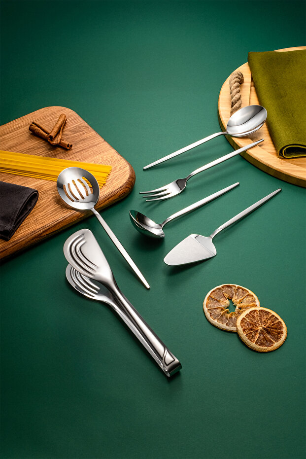 Luxe Silver 6 Parça Servis Seti Sade - 1