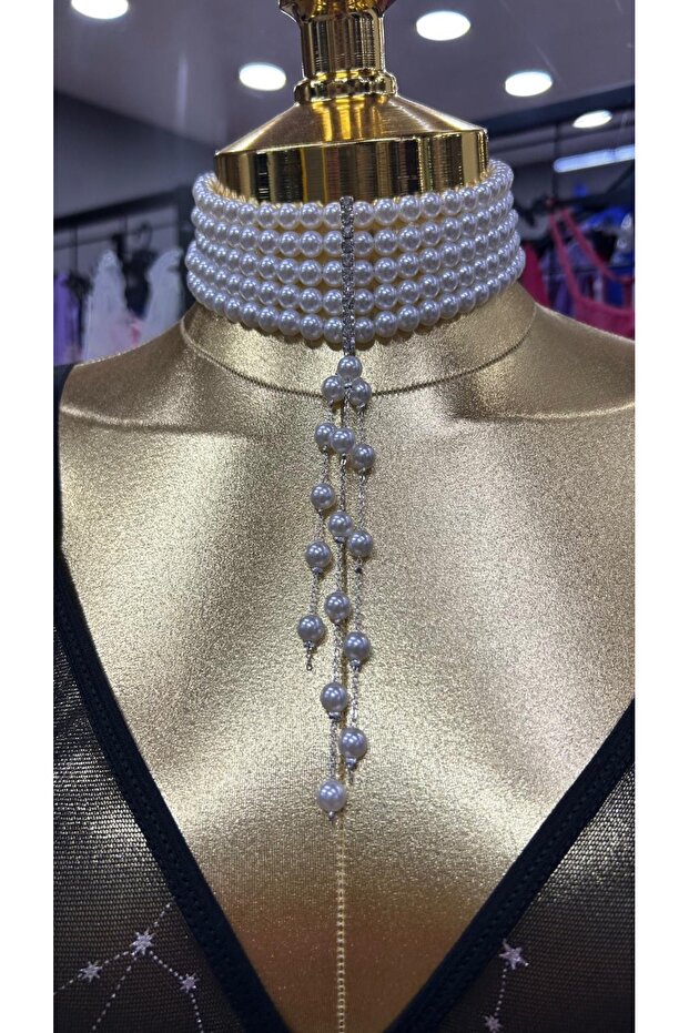 İncili Çukurs Kolye - 1