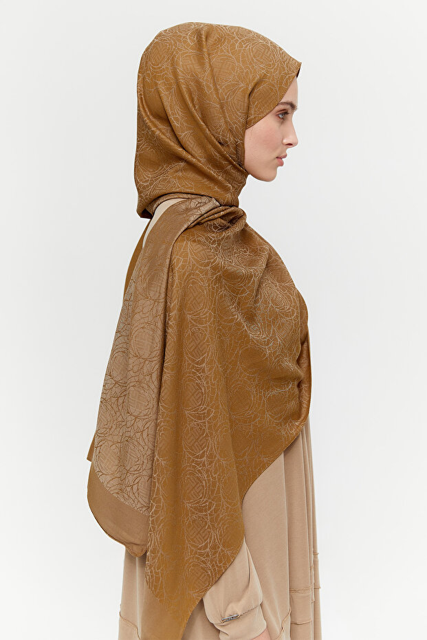 Desenli Jakarlı Lyocell Şal - 4