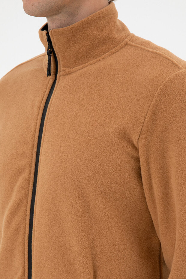 Erkek Regular Fit Camel Polar Örme Hırka 50313779-VR233 - 7