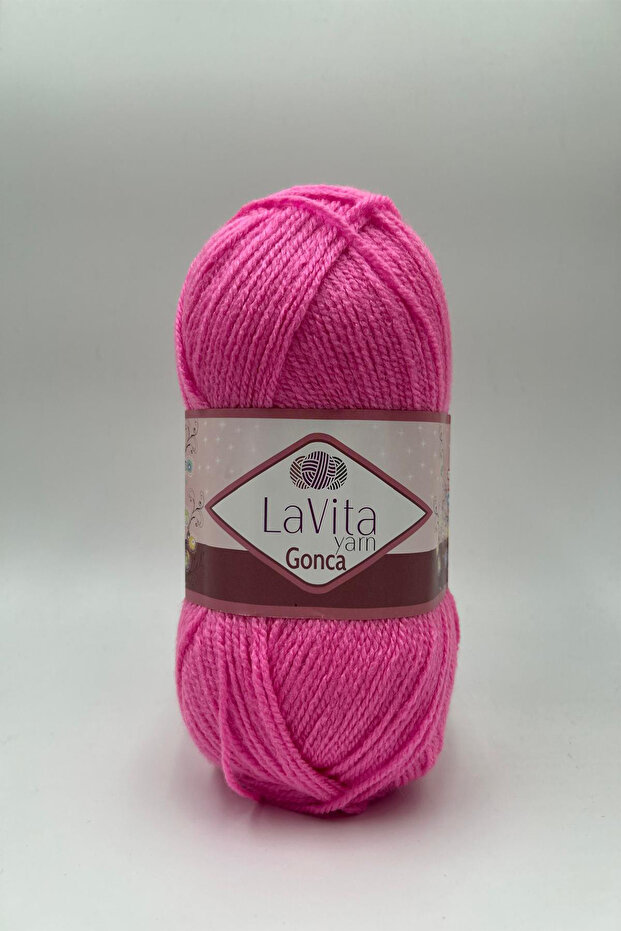 Gonca Hand Knitting Yarn 100% Acrylic 100Gr (4020 Ortanca Pink)