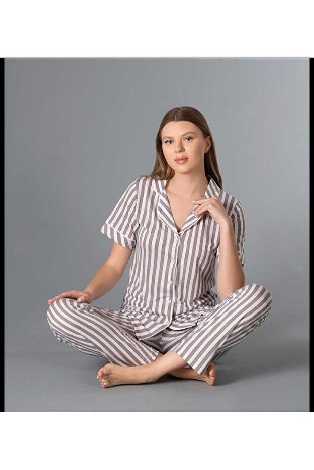 boydan dügmeli pijama takımı - 1