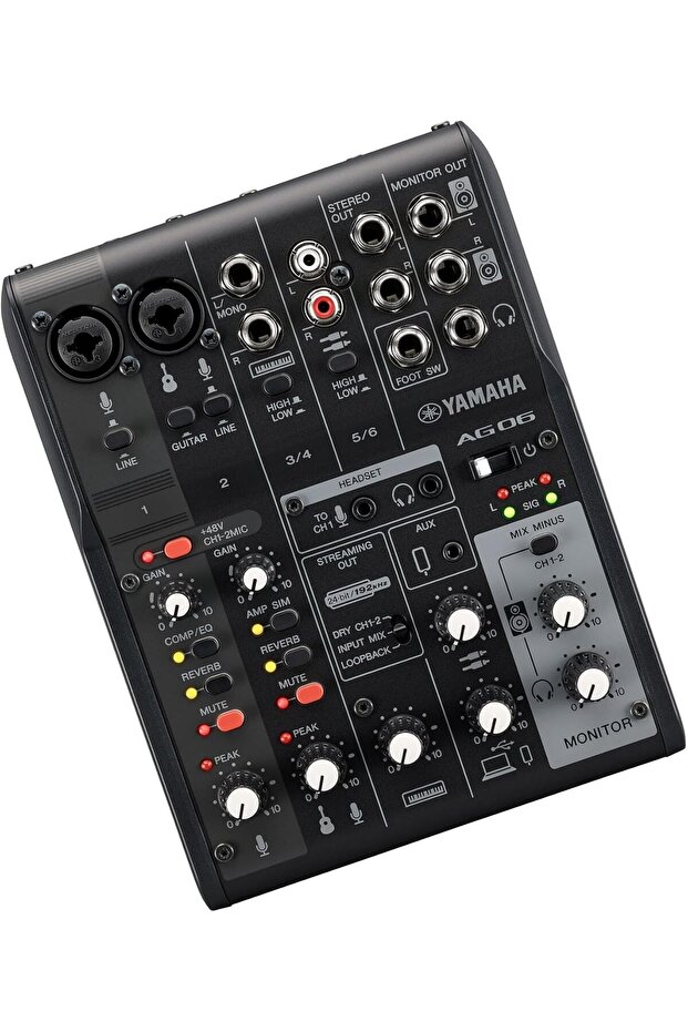 AG06MK2 خلاط بث مباشر أسود بست قنوات/واجهة USB مع برنامج Steinberg S - 5