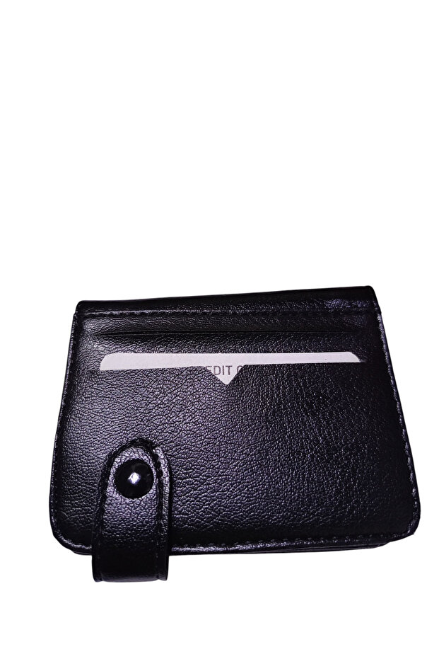 Unisex Vegan Faux Leather Thin Wallet Card Holder with Coin Compartment