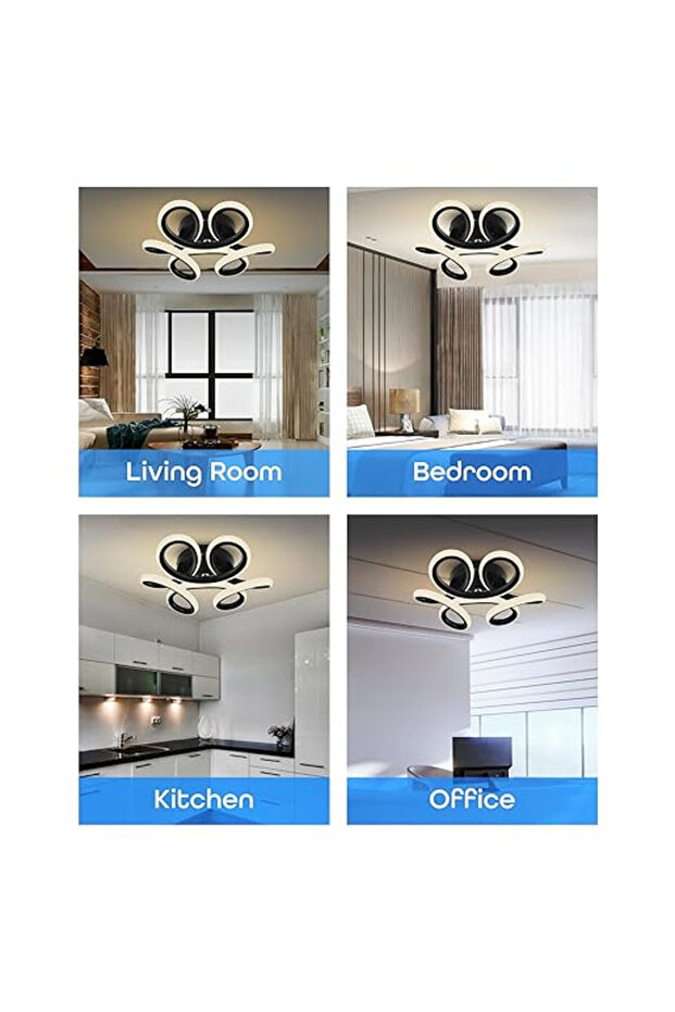 3-function LED chandelier black 27W - 6