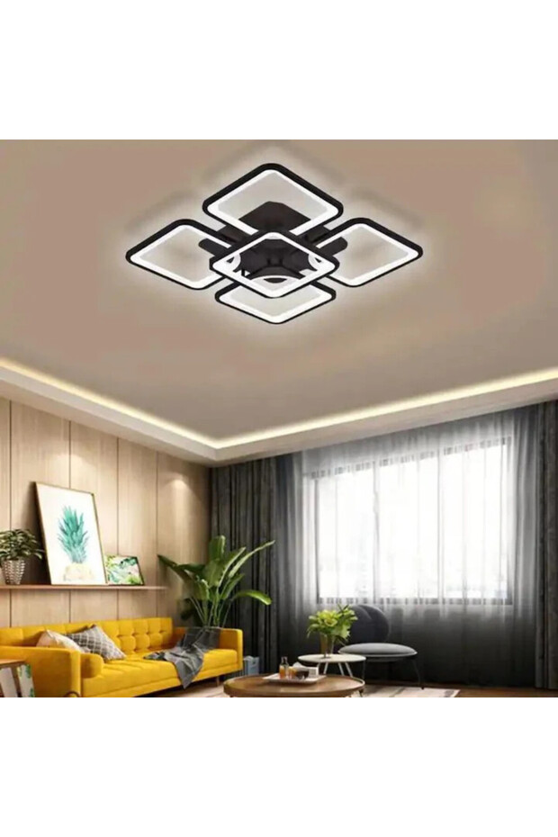 Black LED Chandelier with 2.4G wifi Remote Control with 3 functions light/cold/warm/neutral - 4