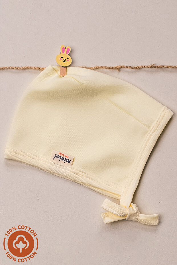 Unisex Baby Combed Organic Cotton Newborn Tie-Up Lora Baby Hat
