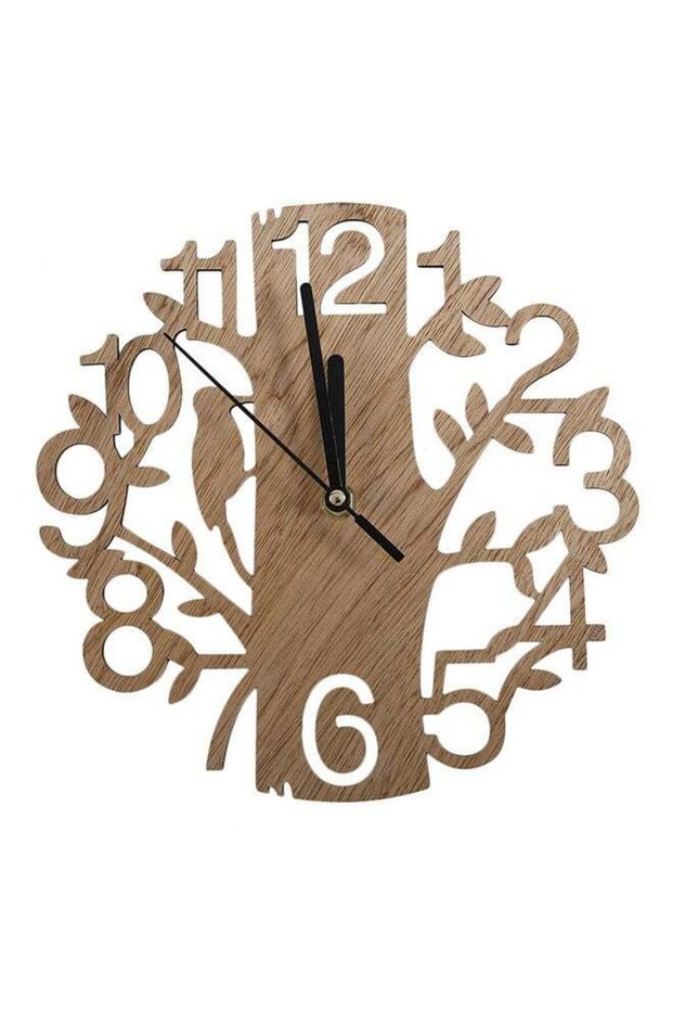 Vintage Design Wall Clock Fashion Style Home Living Room Clock Square Shape Brown/Black