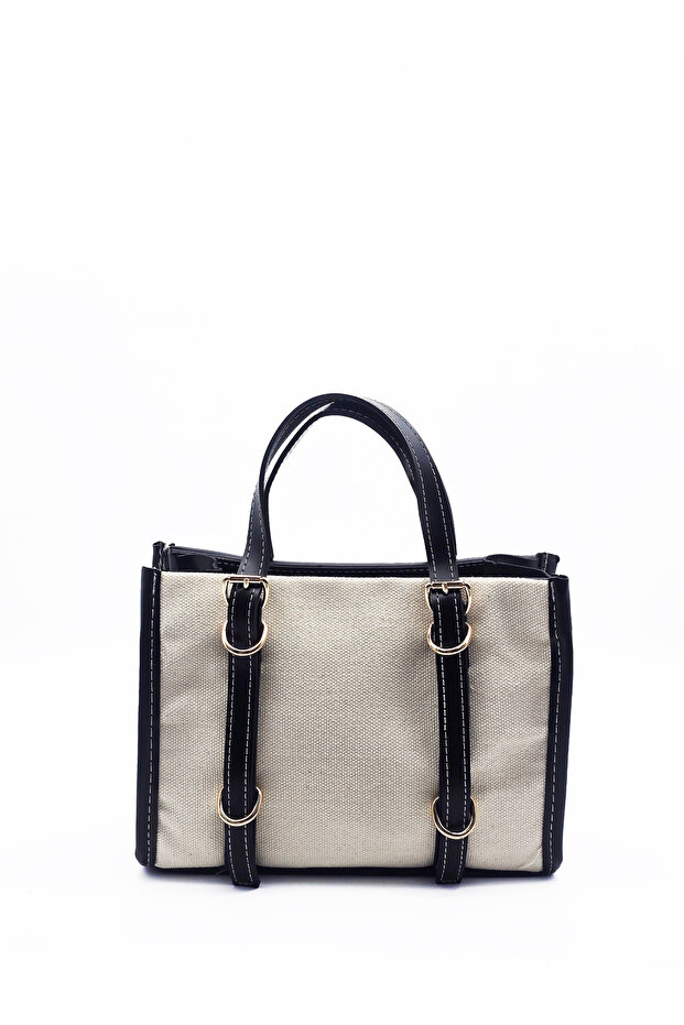 Women's Two Handle Linen Cross Hand and Shoulder Bag
