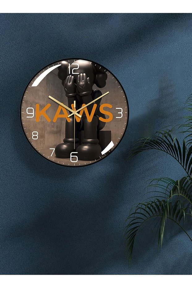 Modern Wall Clock KAWS Clock Wall Art Wall Decorative for Living Bedroom Kitchen Entryway Office Re