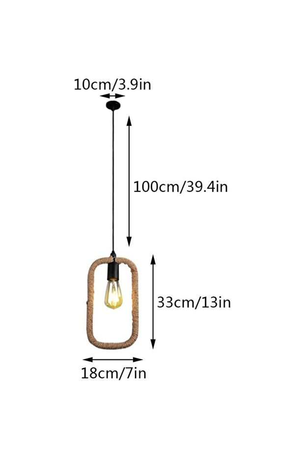 Rustic chandelier with rope maximum 60w/bulb - 5