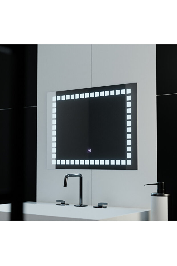 Oglinda LED Rectangulara, 80 x 60 cm, Grid Light Basic Touch - 1