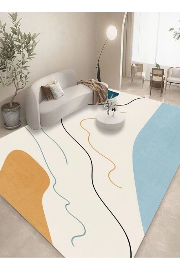 Modern Living Room Rug Soft Anti-slip Floor Carpet Contemporary Floor Rugs for Living Dining Room B