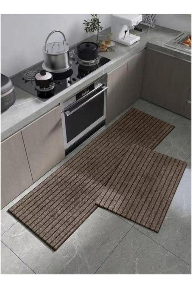 Long Kitchen Non-slip Mat Household Entrance Door Absorbent Living Room Brown PVC