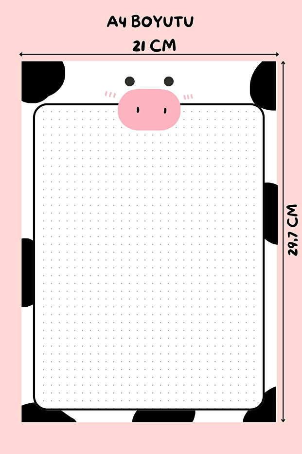 Cow Pattern 2-Piece A4 & A5 Notepad, Memo Pad, Note Paper, Notepad, Check List, School Notebook - 4