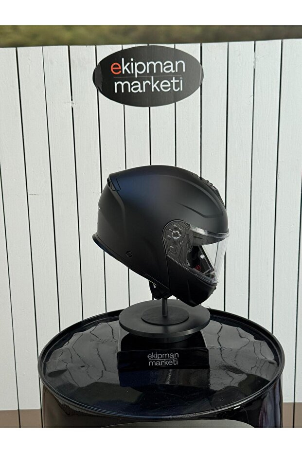 Matt Black Çene Açılır Kask - 3