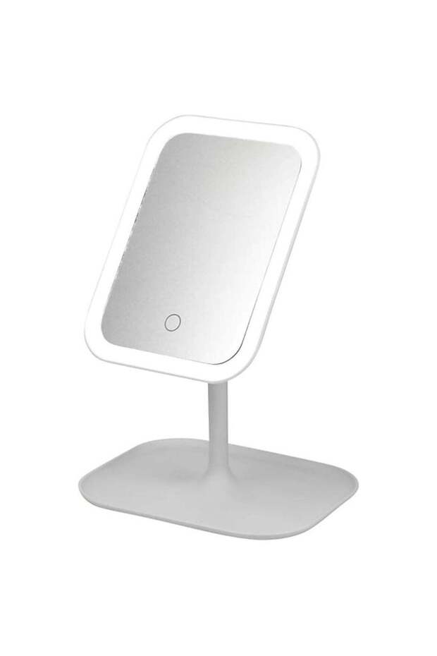 Adjustable LED Makeup Mirror with Storage Tray White, Touch Control, Vanity Mirror