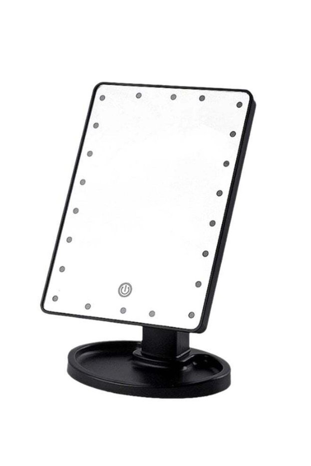 Makeup Mirror With LED Lights Black 27x17cm