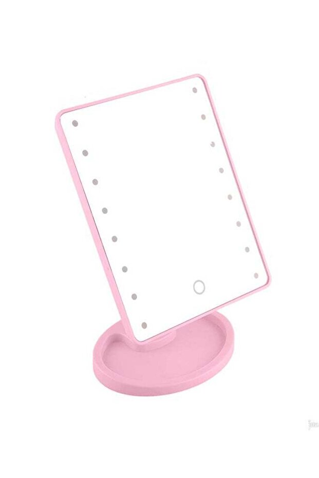 Makeup Mirror With LED Lights Pink 14x8x5inch