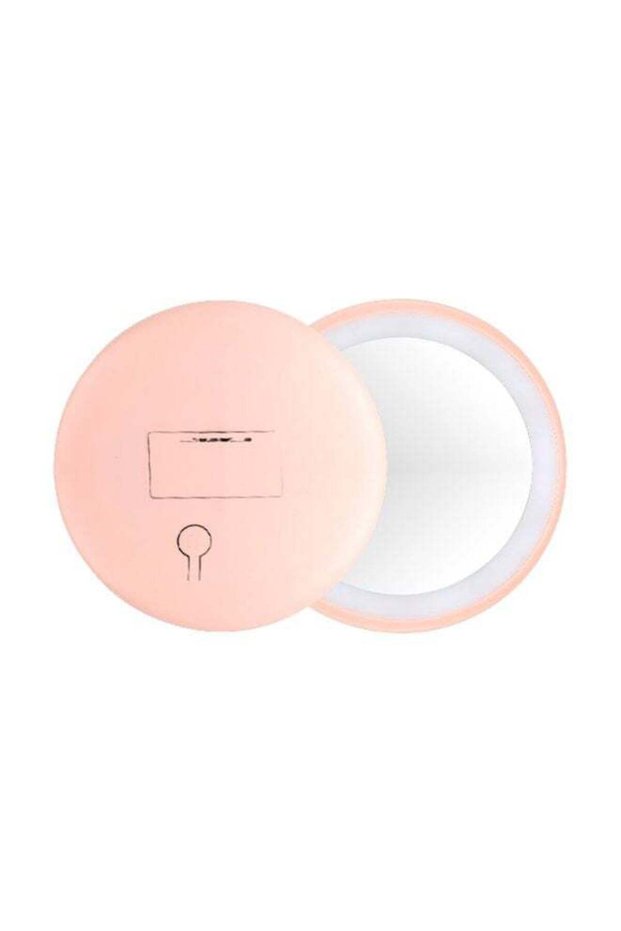 LED Vanity Mirror Pink/Clear 9.5x2.5x9.5cm