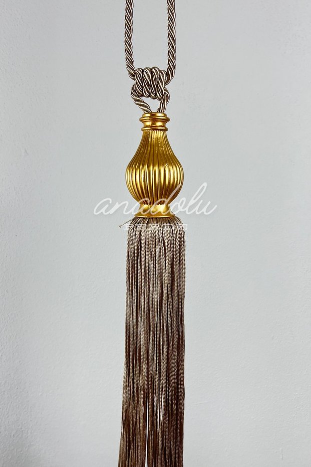 Fon Curtain Binding Gold Kuka Milk Coffee Ceiling Luxury Cornice Braçol Single Piece Curtain Holder