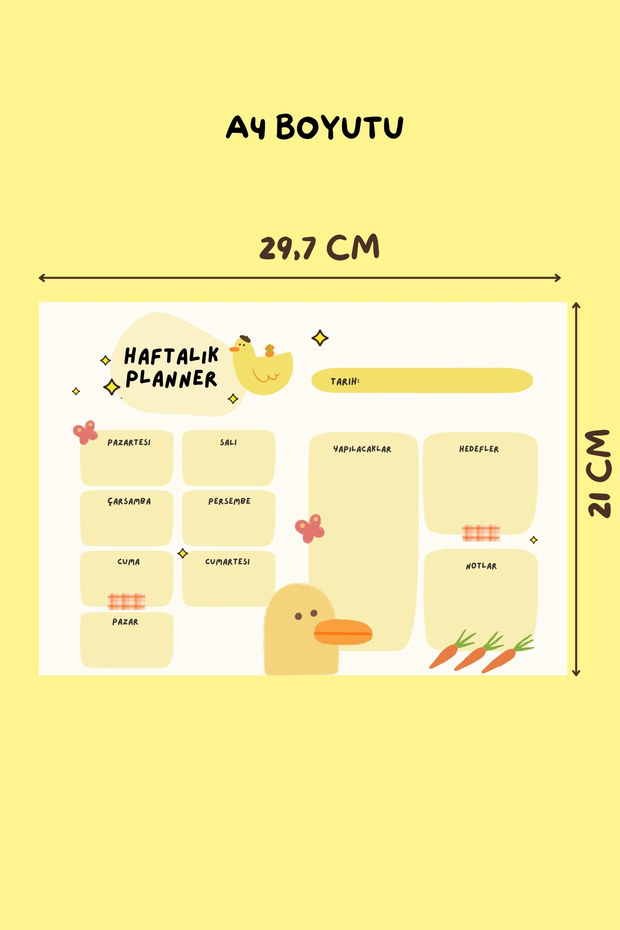 Duck Pattern Horizontal A4 - Notepad, Memo Pad, Note Paper, Notepad, Check List, School Notebook - 2