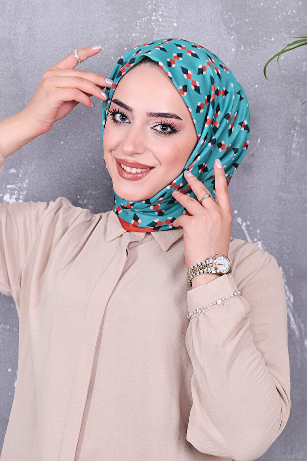 وشاح منقوش من القطن الناعم - 3