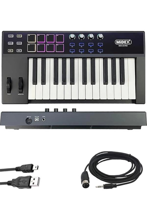 Midex İmpressive Paket-3 Stüdyo Ekipmanları Seti (Monitör Mikrofon Ses Kartı Kulaklık Midi Klavye) - 2