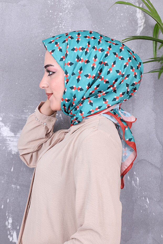 وشاح منقوش من القطن الناعم - 4