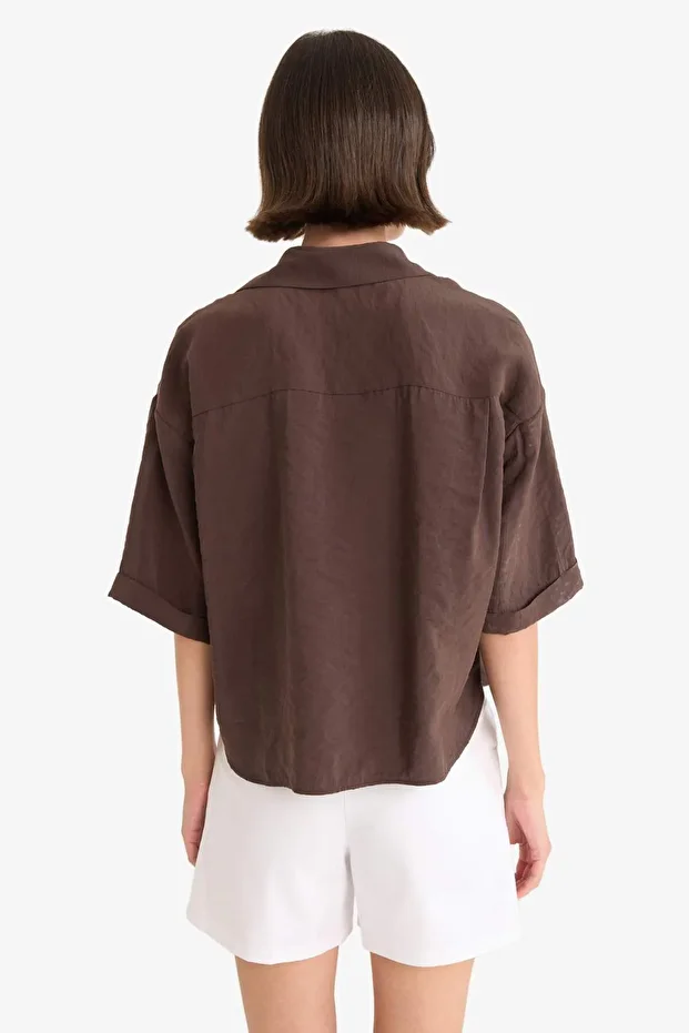 Loose Fit Modal Kısa Kollu Gömlek F9331AX25AU - 6