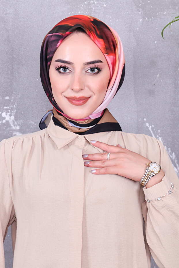 وشاح منقوش من القطن الناعم - 2