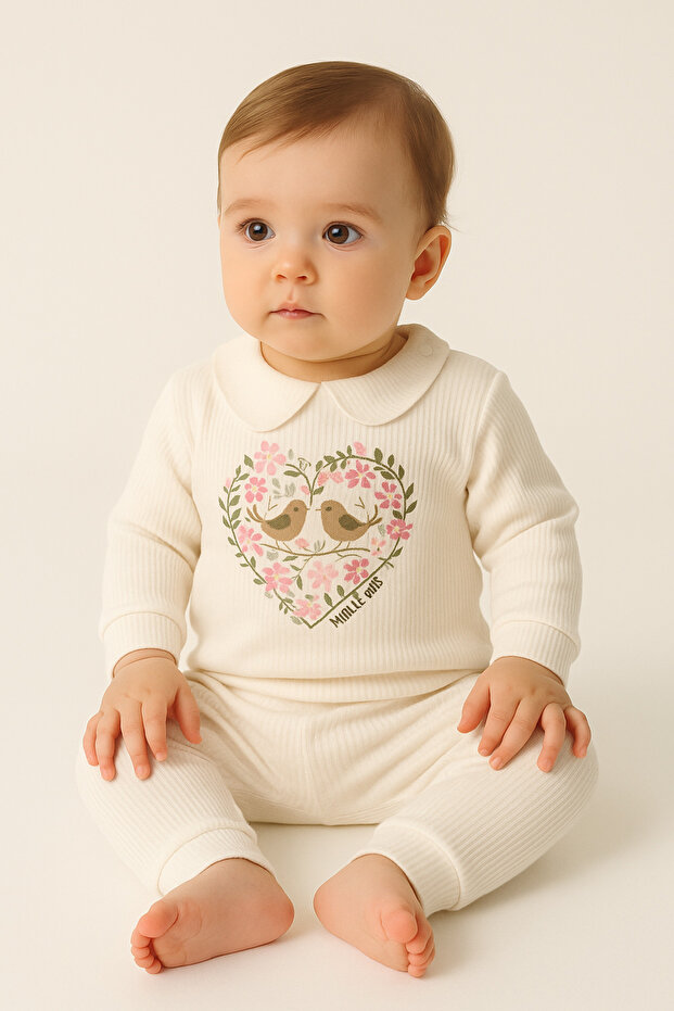 100% Cotton Bottom Top Double Baby Suit 0-6 Months