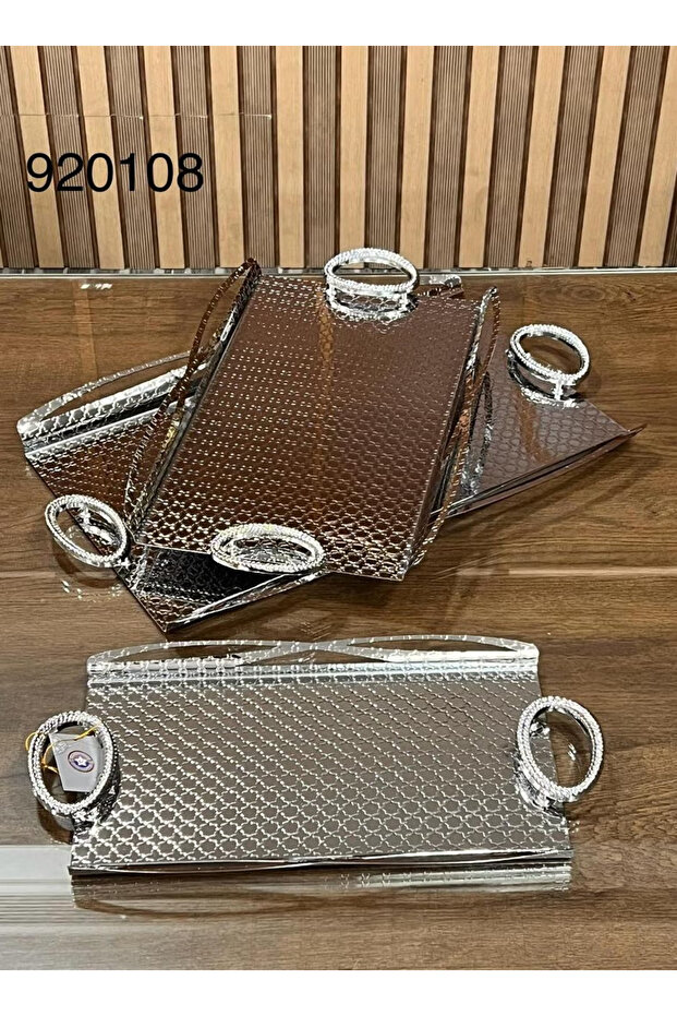 طقم تباسي تقديم بتصميم حديث 3 قطع - 1