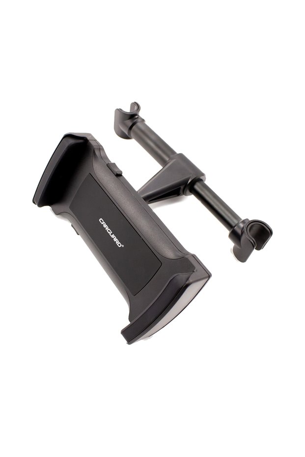 Universal tablet holder with headrest mounting system