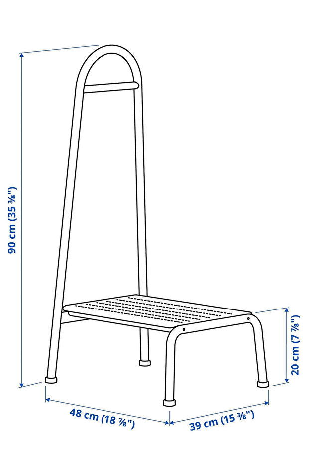 Mutfak Banyo Taburesi Tırabzanlı Yükseltici Basamak Metal LD021 - 8