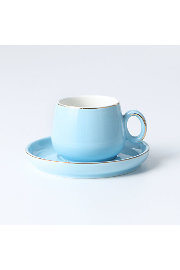 125ml Colored Glaze Cup Ceramic Small Handle Cup And Dish - 1