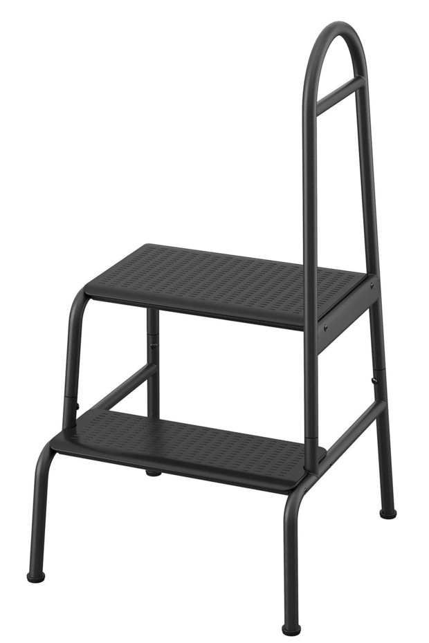 Çift Basamaklı Banyo Mutfak Taburesi Tırabzanlı Metal Yükseltici Basamak LD022 - 2